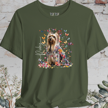 Silky Terrier #2 Floral Butterfly T shirt