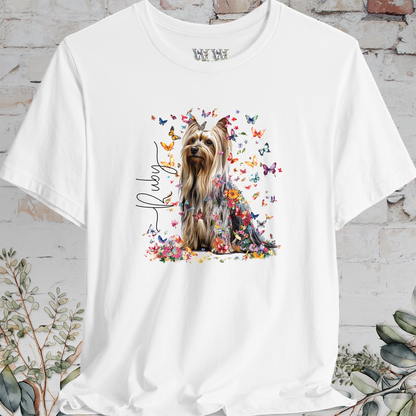 Silky Terrier #2 Floral Butterfly T shirt