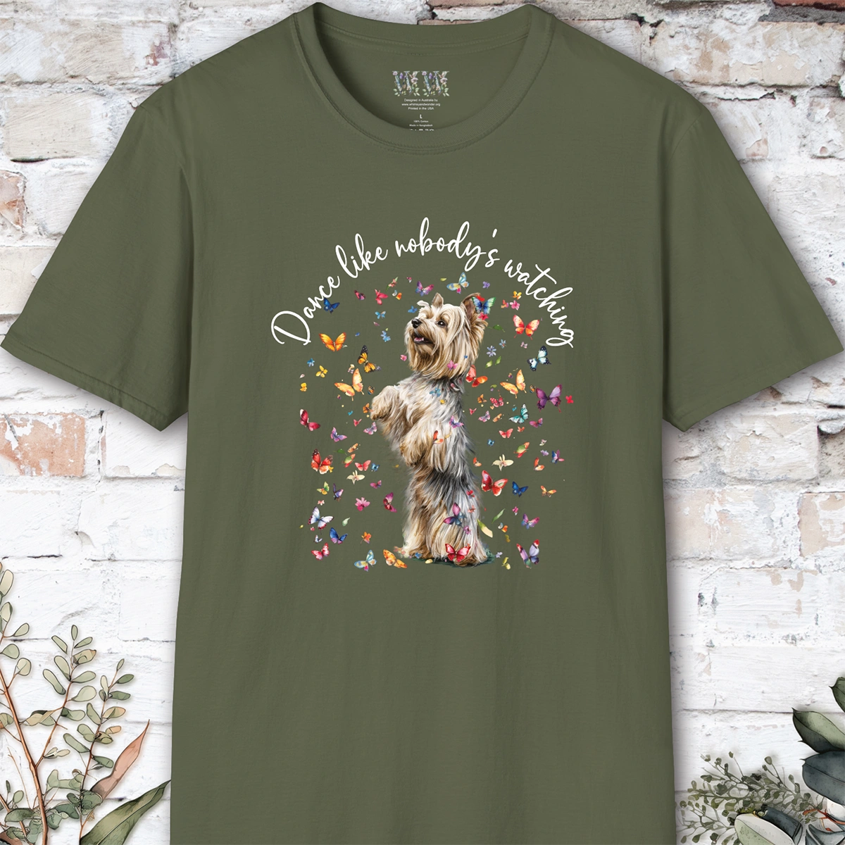 Silky Terrier #1 "Dance like nobody's watching" unisex T shirt