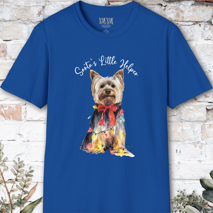 Silky Terrier Santa's little helper. unisex T shirt