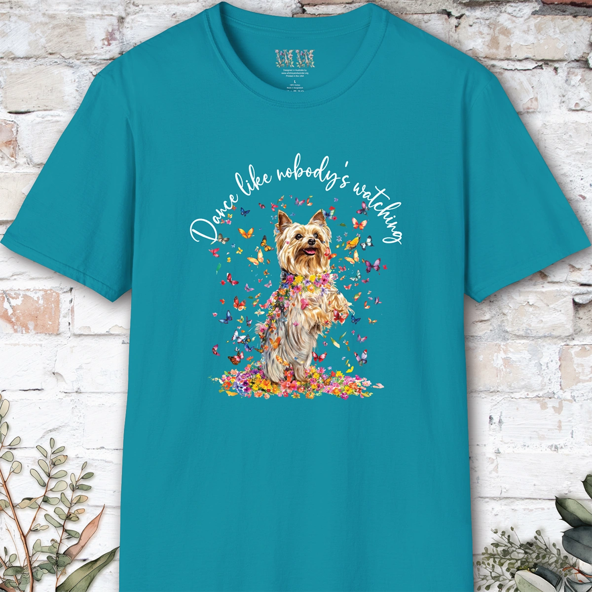 Silky Terrier #3 "Dance like nobody's watching" unisex T shirt