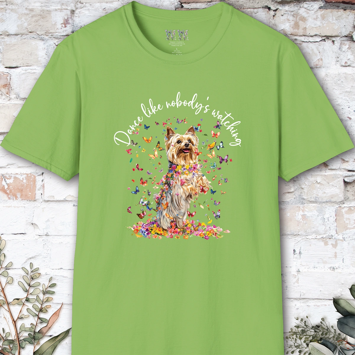 Silky Terrier #3 "Dance like nobody's watching" unisex T shirt