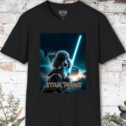 Silver Poodle Star Paws Unisex T shirt