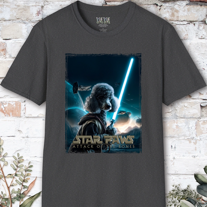 Silver Poodle Star Paws Unisex T shirt