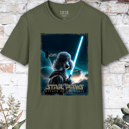 Silver Poodle Star Paws Unisex T shirt