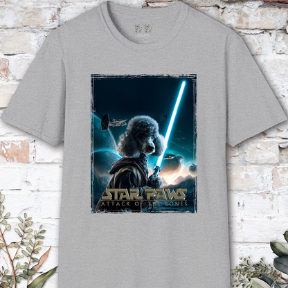 Silver Poodle Star Paws Unisex T shirt