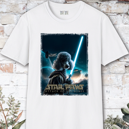 Silver Poodle Star Paws Unisex T shirt
