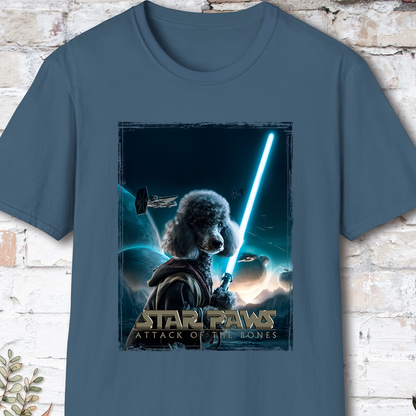 Silver Poodle Star Paws Unisex T shirt