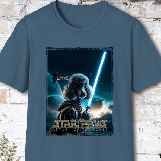 Silver Poodle Star Paws Unisex T shirt
