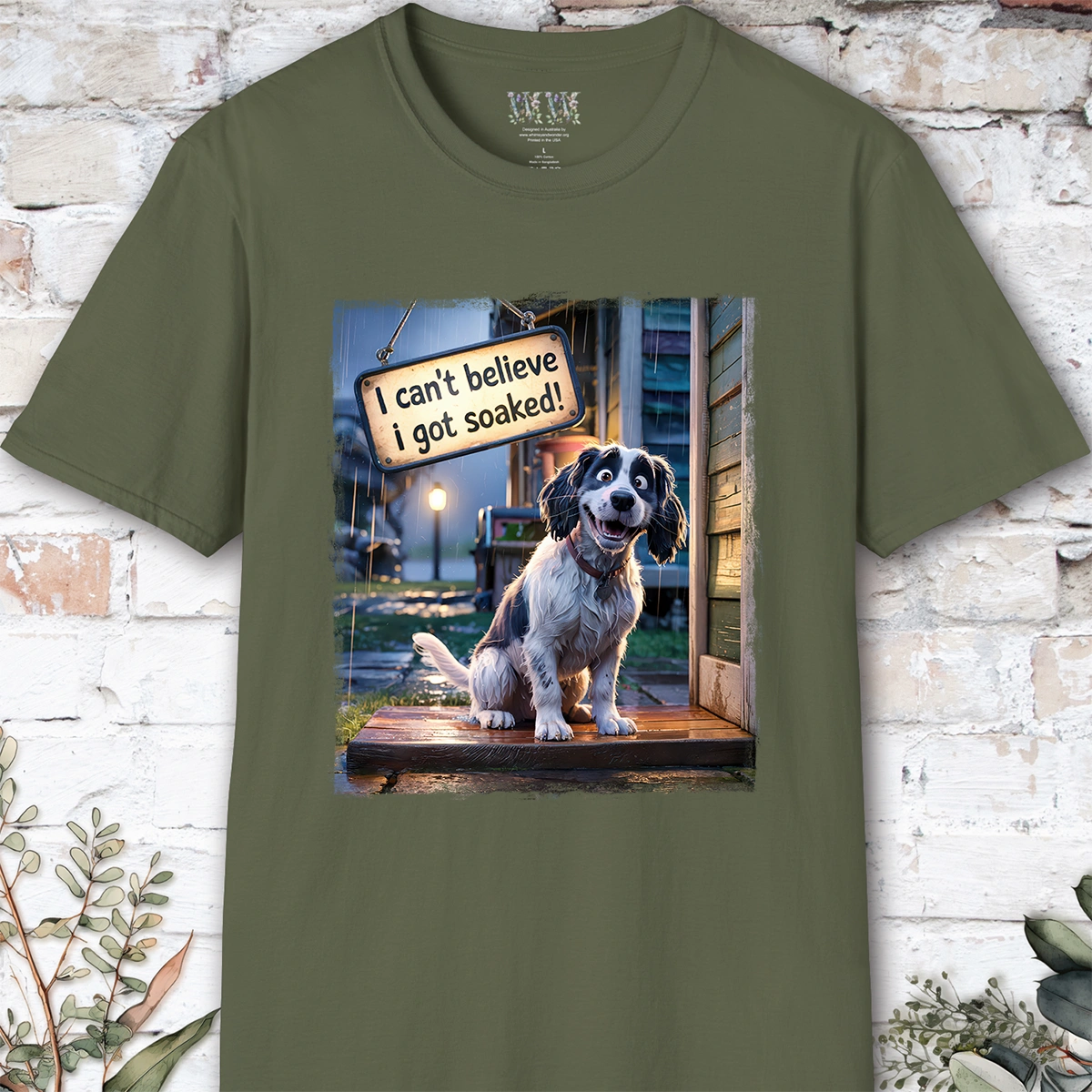 I Can't Believer I Got Soaked, Spaniel, unisex T shirt
