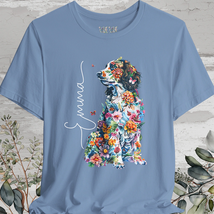 Springer Spaniel Floral Personalized T shirt