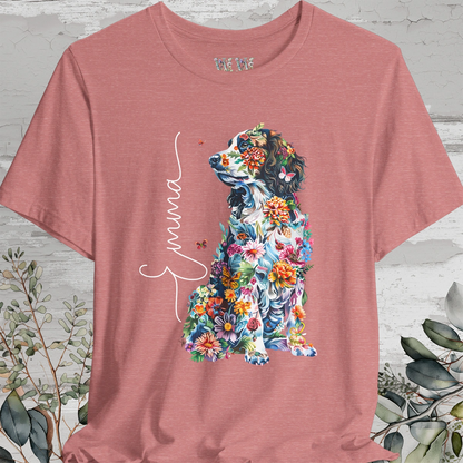 Springer Spaniel Floral Personalized T shirt