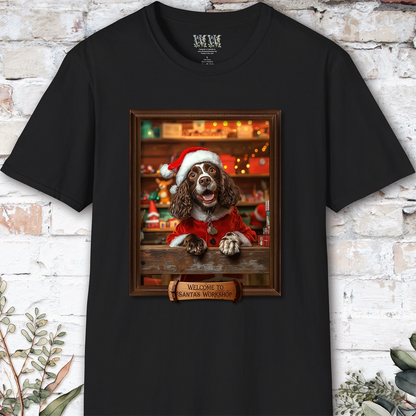 Springer Spaniel Santa's Workshop Unisex T shirt