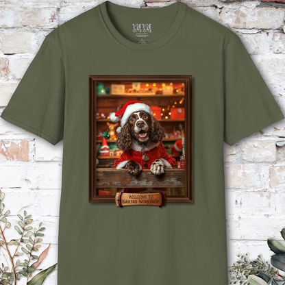 Springer Spaniel Santa's Workshop Unisex T shirt
