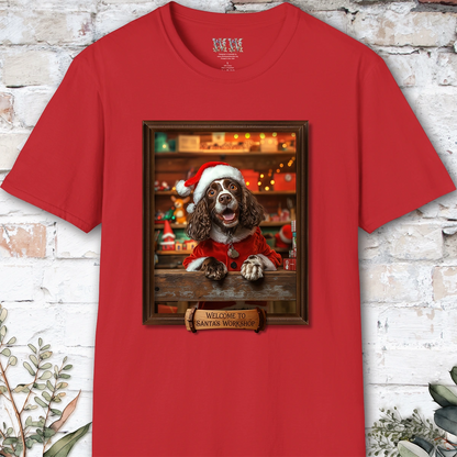 Springer Spaniel Santa's Workshop Unisex T shirt