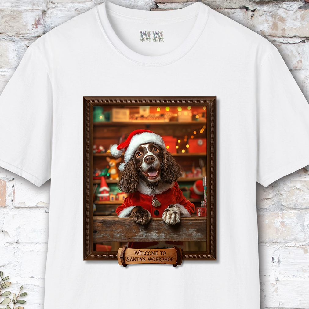 Springer Spaniel Santa's Workshop Unisex T shirt