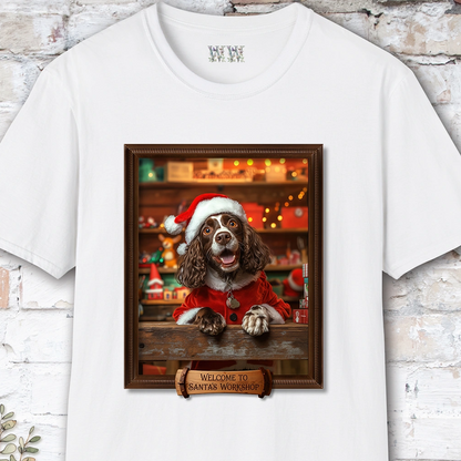 Springer Spaniel Santa's Workshop Unisex T shirt