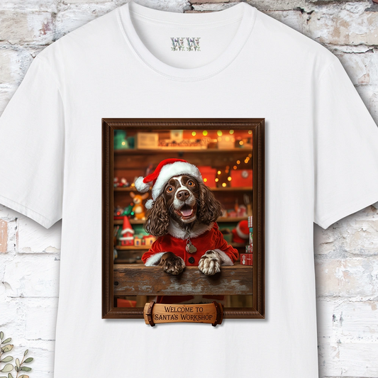 Springer Spaniel Santa's Workshop Unisex T shirt