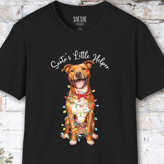 Staffordshire Terrier Santa's little helper, unisex T shirt