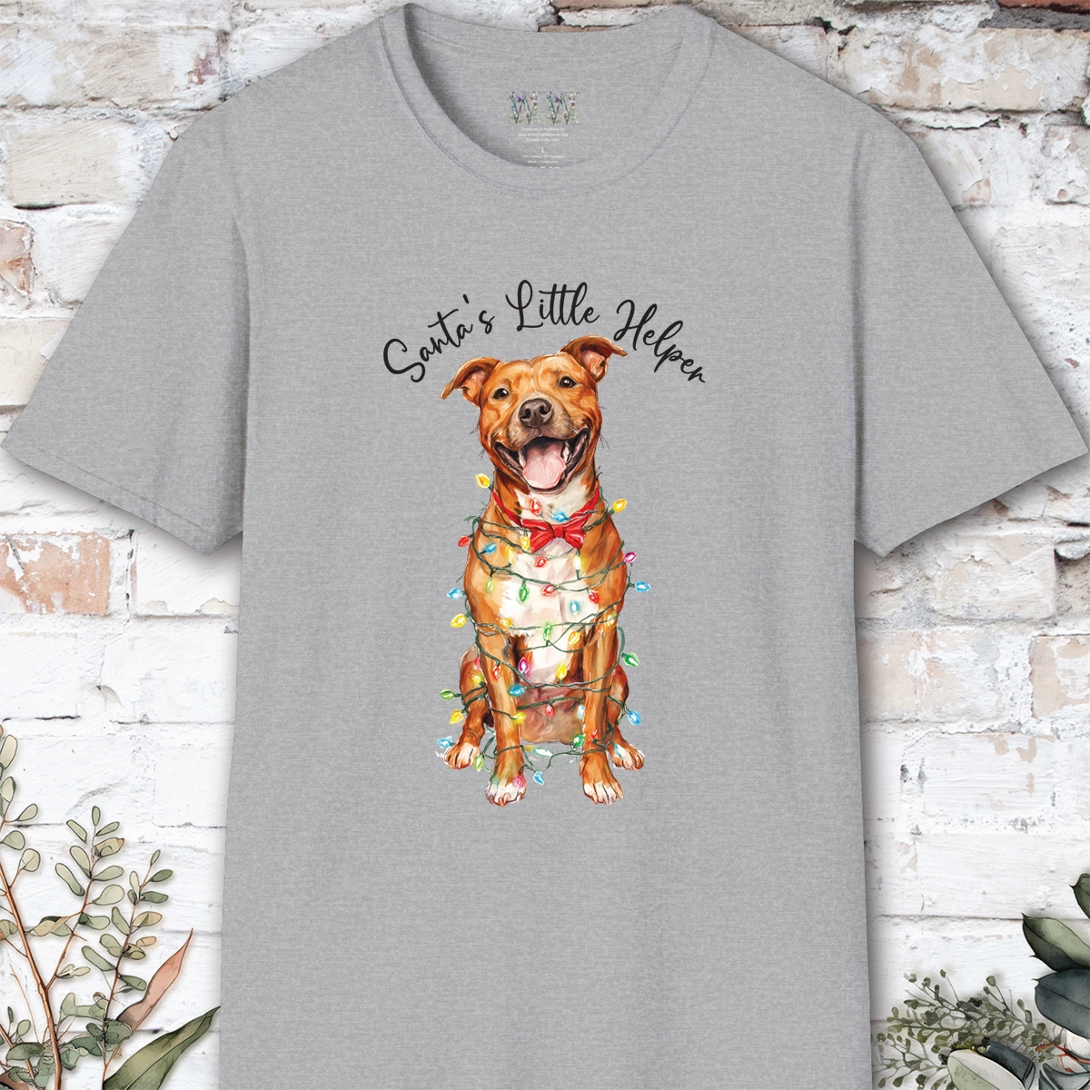Staffordshire Terrier Santa's little helper, unisex T shirt