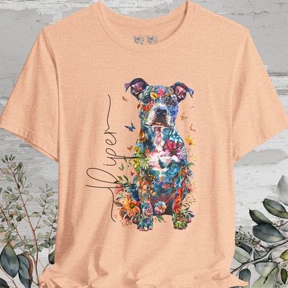 Staffordshire Terrier Floral Personalized T shirt