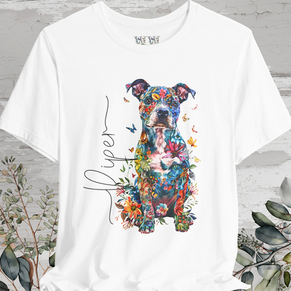 Staffordshire Terrier Floral Personalized T shirt