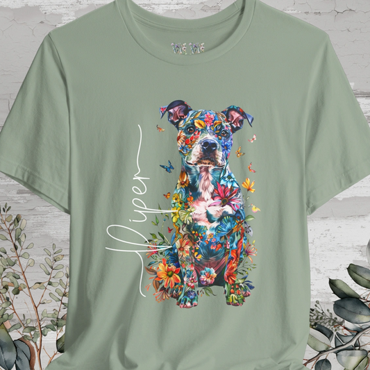 Staffordshire Terrier Floral Personalized T shirt