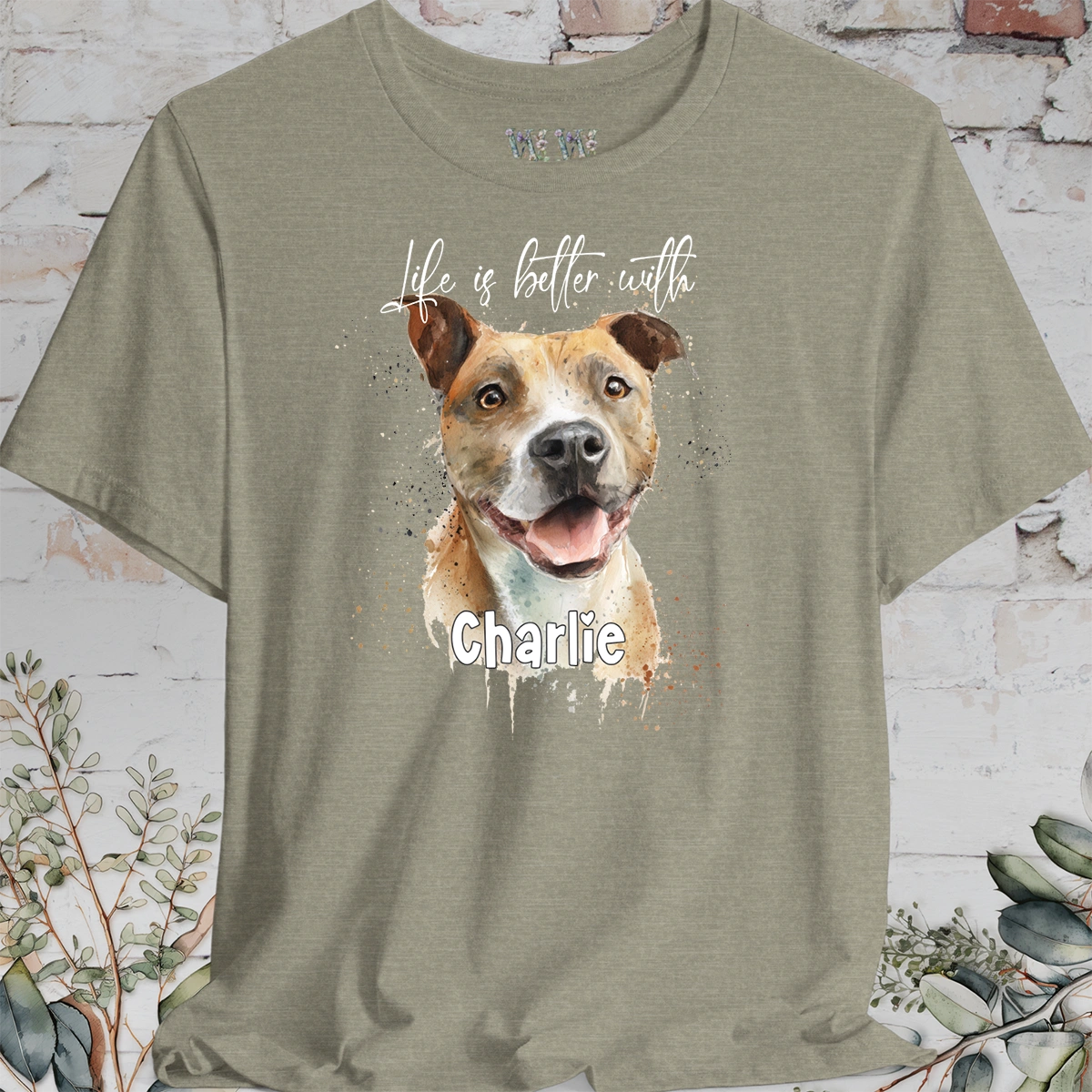 Staffordshire Terrier 'Life is better with'  Personalized T shirt