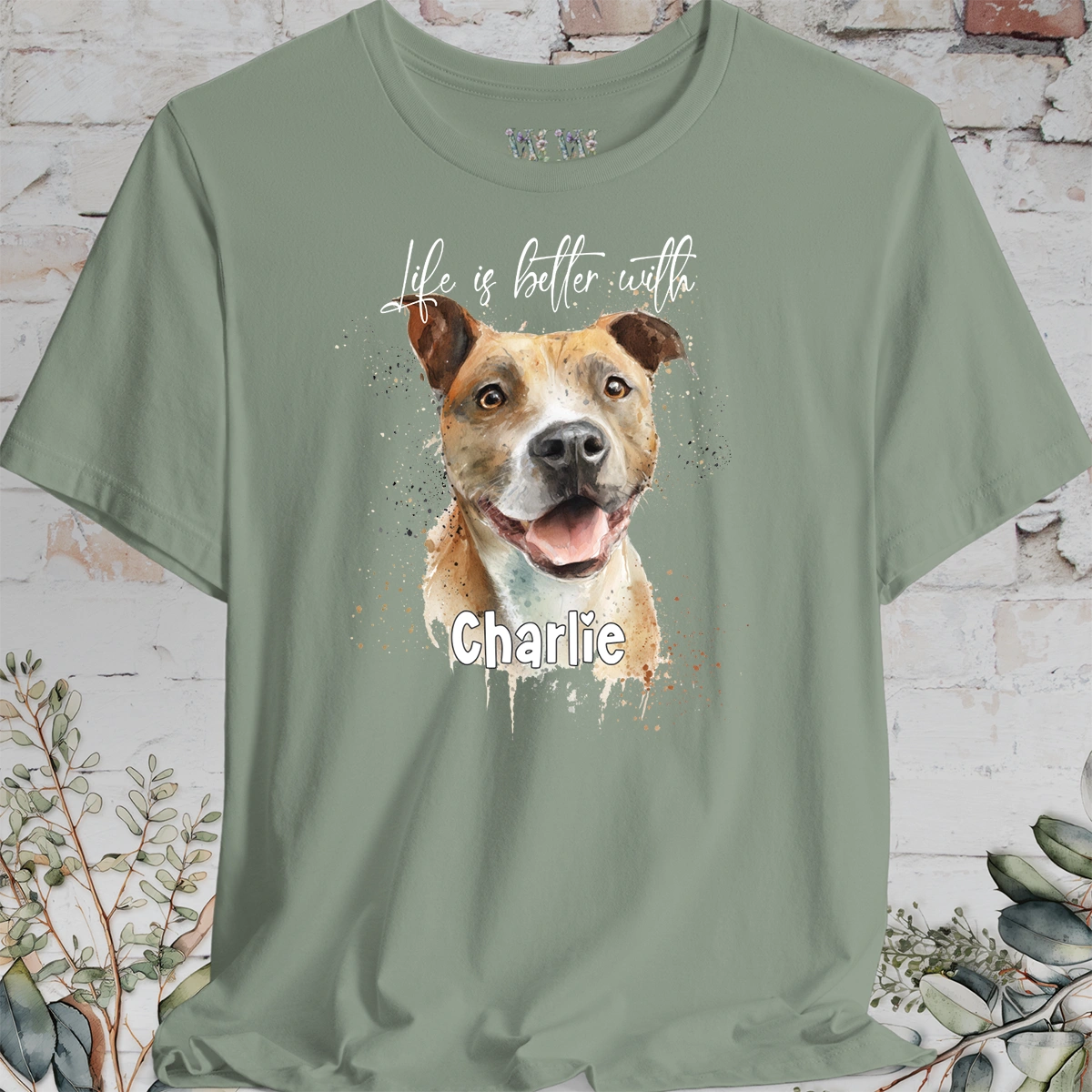 Staffordshire Terrier 'Life is better with'  Personalized T shirt