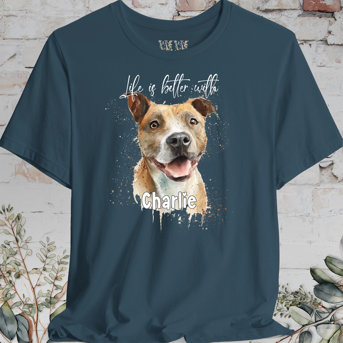 Staffordshire Terrier 'Life is better with'  Personalized T shirt