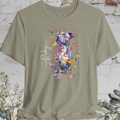 Staffordshire Terrier #3 Floral Personalized T shirt