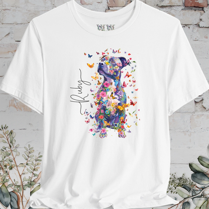 Staffordshire Terrier #3 Floral Personalized T shirt