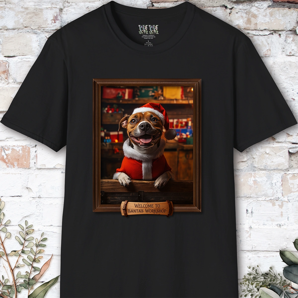Staffordshire Terrier Santa's Workshop Unisex T shirt