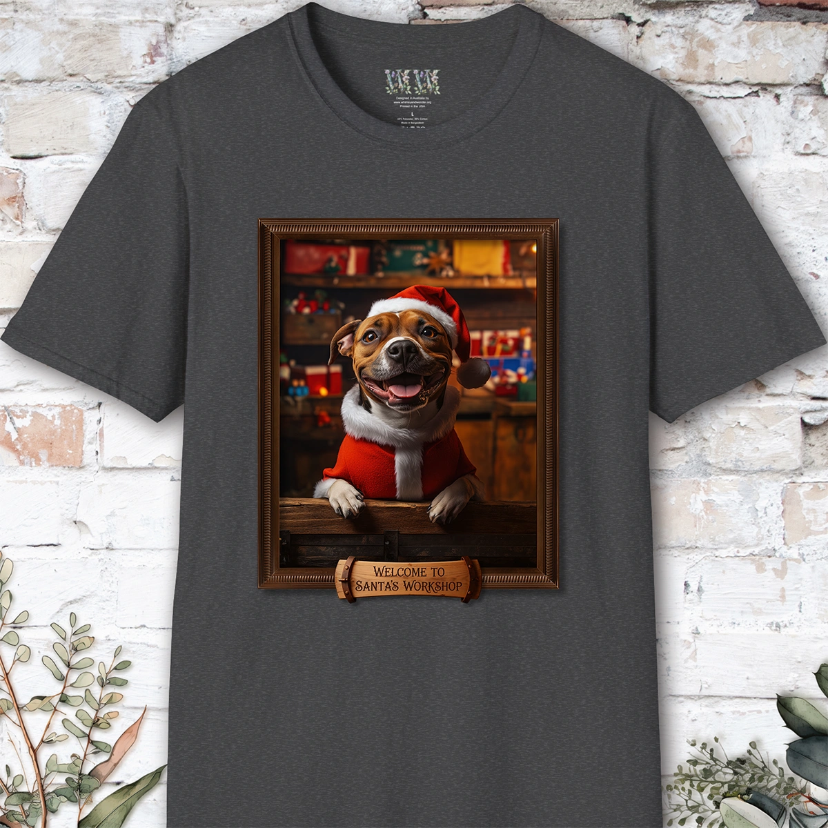 Staffordshire Terrier Santa's Workshop Unisex T shirt
