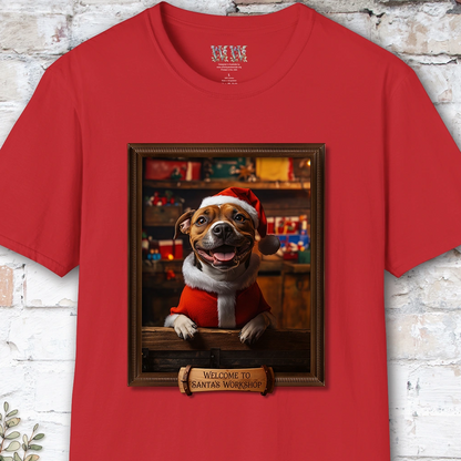Staffordshire Terrier Santa's Workshop Unisex T shirt