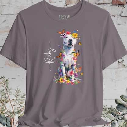 Staffordshire Terrier #2 Floral Personalized T shirt