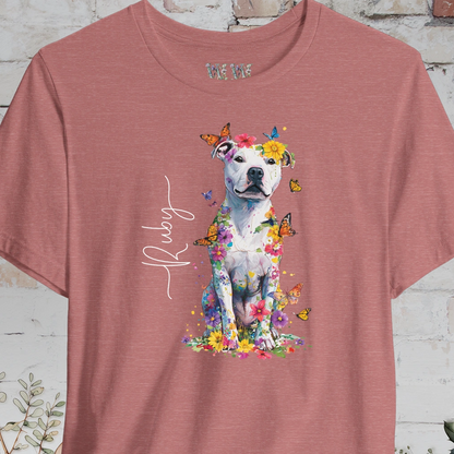 Staffordshire Terrier #2 Floral Personalized T shirt