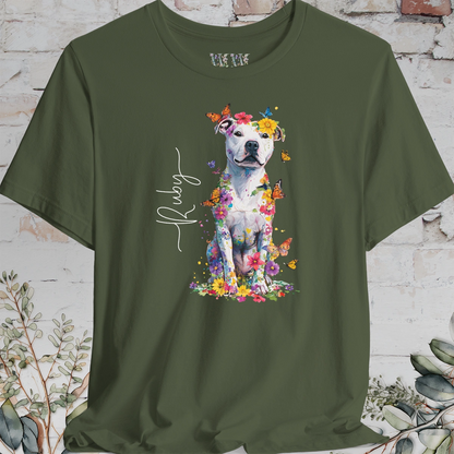 Staffordshire Terrier #2 Floral Personalized T shirt
