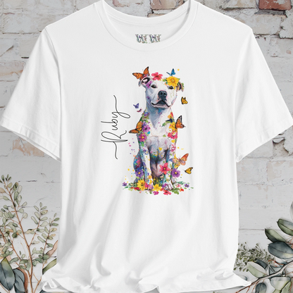 Staffordshire Terrier #2 Floral Personalized T shirt