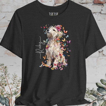Terrier floral butterfly personalised unisex T-Shirt