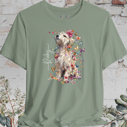 Terrier floral butterfly personalised unisex T-Shirt