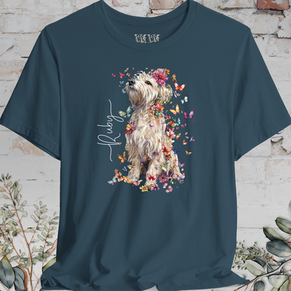 Terrier floral butterfly personalised unisex T-Shirt