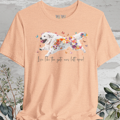 Tibetan Mastiff #1  "Live like the gate was left open" Unisex T shirt