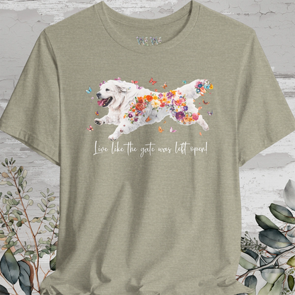 Tibetan Mastiff #1  "Live like the gate was left open" Unisex T shirt