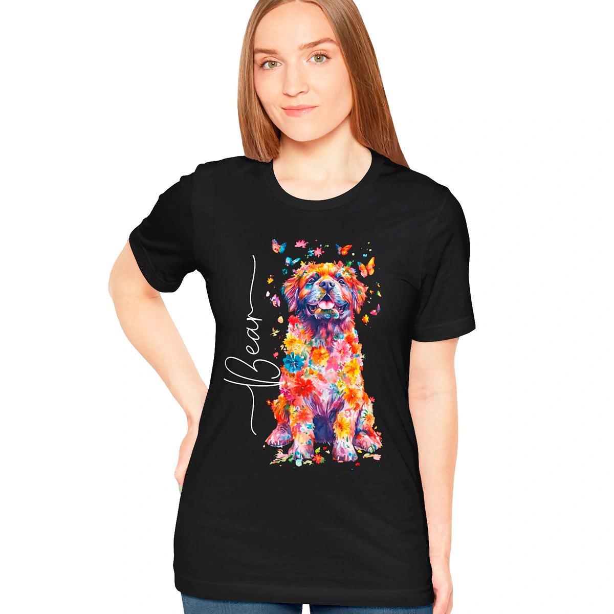 Tibetan Mastiff #2 Floral Personalized T shirt