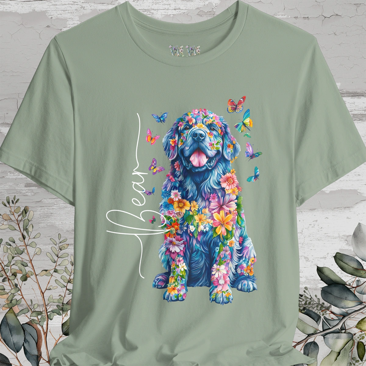 Tibetan Mastiff #3 Floral Personalized T shirt