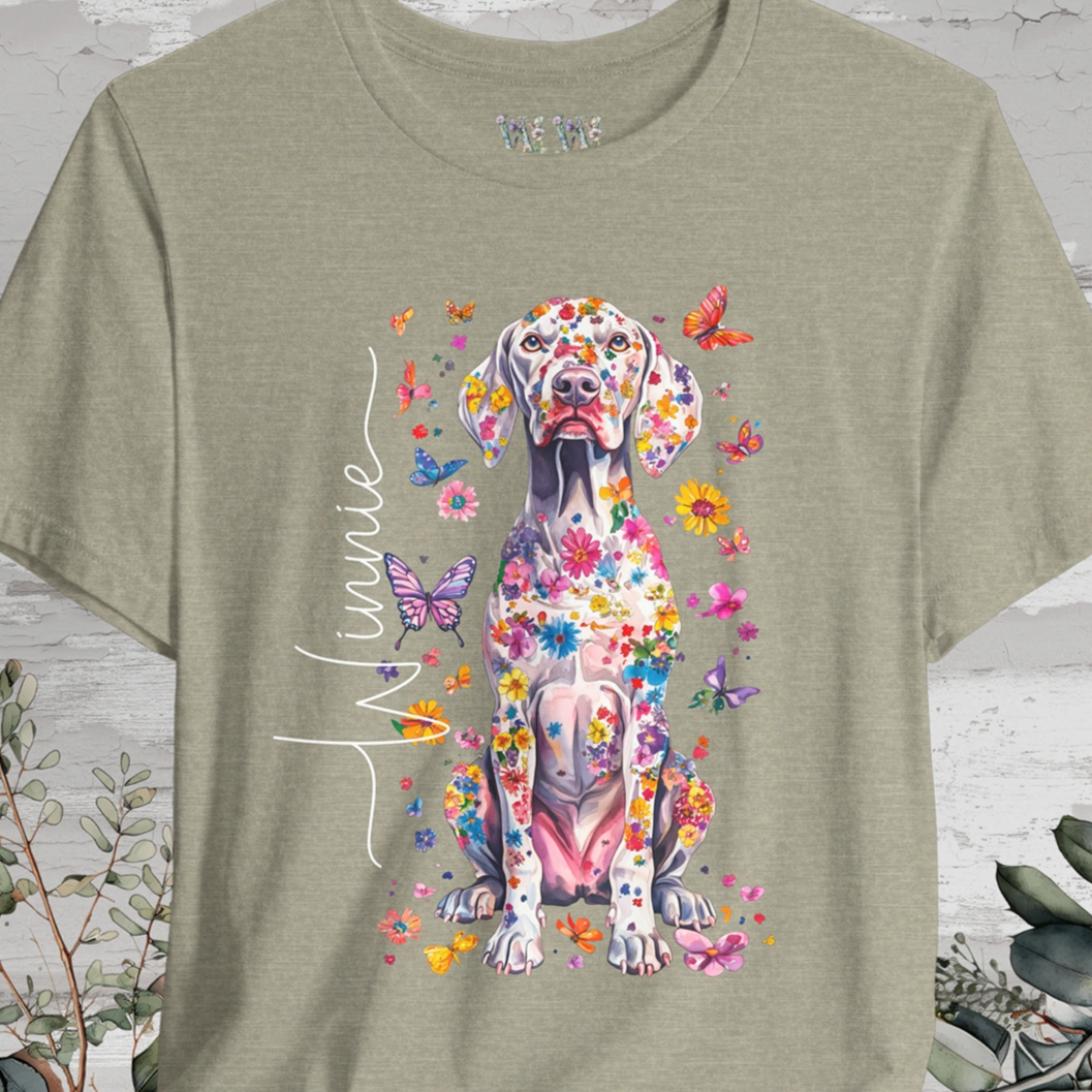 Weimaraner Floral Personalized T shirt