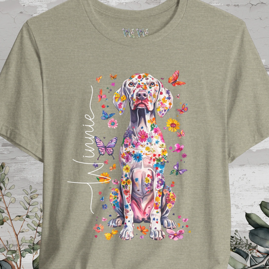 Weimaraner Floral Personalized T shirt