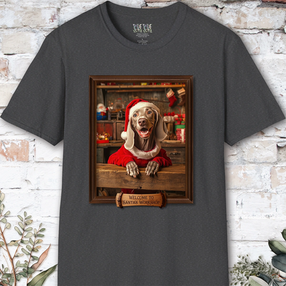 Weimaraner Santa's Workshop Unisex T shirt