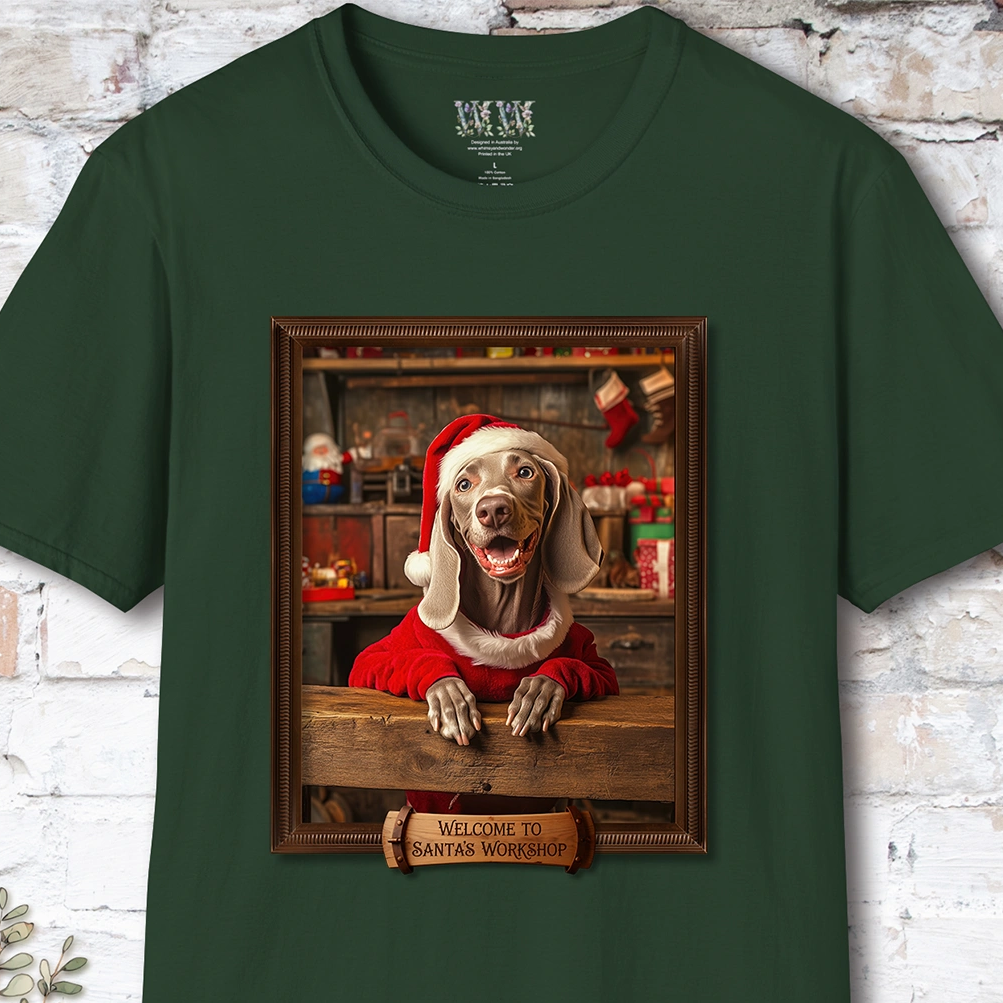 Weimaraner Santa's Workshop Unisex T shirt